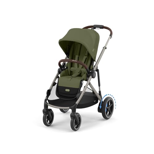Cybex Gold e-GAZELLE S Kinderwagen, All-in-1-System mit E-Antrieb, bis 22 kg, 20+ Konfigurationen, mossgrün