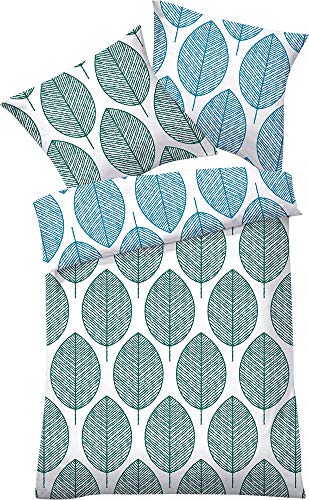 Dyckhoff Weichfrottier Bettwäsche Lina Jade 1 Bettbezug 135 x 200 cm + 1 Kissenbezug 80 x 80 cm