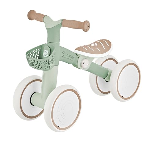 Globber Learning Bike Eco, Laufrad für Kinder 12-36 Monate, höhenverstellbarer Sattel, pannensichere EVA-Räder, abnehmbarer Korb, 100% recycelte Materialien