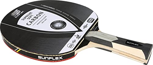 Sunflex Supreme Soft Carbon, Tischtennisschläger für Wettbewerb, ITTF-zertifiziert mit Ergo Grip und 2,2 mm Schaum
