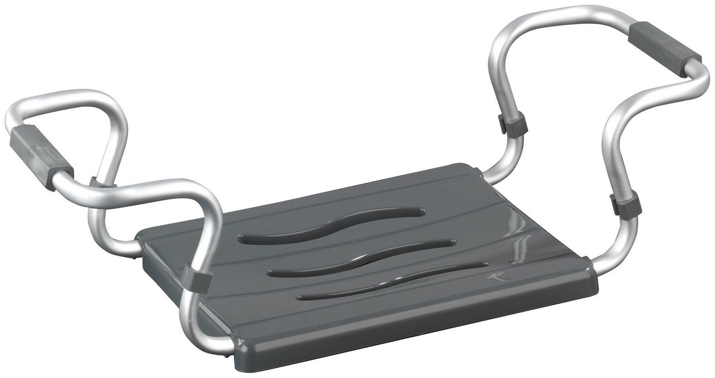 WENKO Badewannensitz Secura, belastbar bis 120 kg, silberfarben, verstellbare Breite