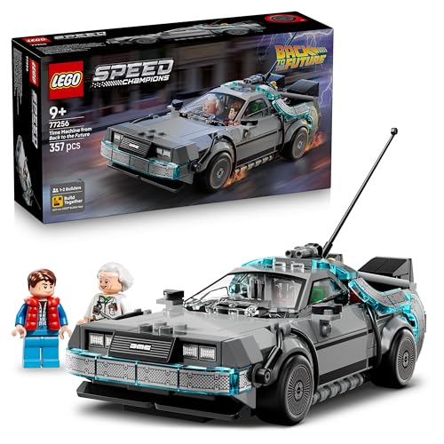 LEGO Speed Champions 77256, Zeitmaschine DeLorean aus Zurück in die Zukunft mit 2 Minifiguren Marty McFly und Doc Brown, Bau- und Spielset für Kinder ab 9 Jahren