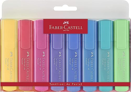 Faber-Castell 154609 - Textmarker Textliner 46, Pastell 8er Etui, 1 Stück
