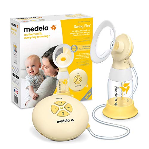 Medela Swing Flex elektrische Milchpumpe, kompakt mit PersonalFit Flex Brusthauben und 2-Phasen-Expression-Technologie