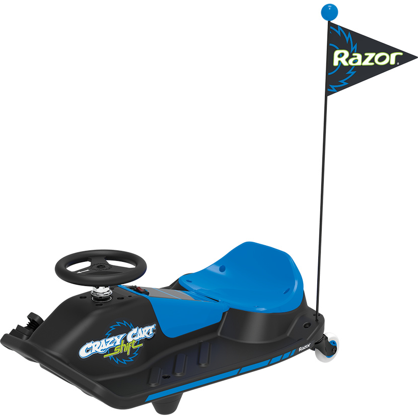 Razor Crazy Cart Shift, Kinderelektroauto mit Lithium-Batterie, blau