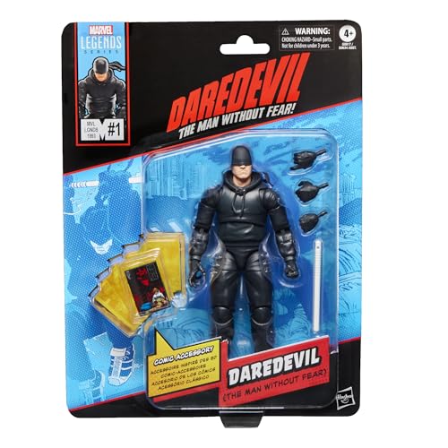 Marvel Legends Series Daredevil Action-Figur, 15 cm Sammelfigur mit Comicbuch-Accessoire und 5 austauschbaren Händen