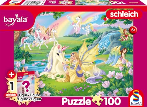 Schmidt Spiele 56563 Bayala, 100 Teile Kinderpuzzle mit Original Schleich Figur, ab 6 Jahren, 36,1 x 24,3 cm