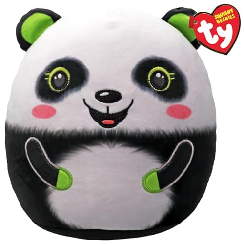 TY Bonsai Panda Squishy Beanie, 10” weiches Plüschtier, Sammelbares Kuscheltier aus superweichem Plüsch, leicht zu reinigen