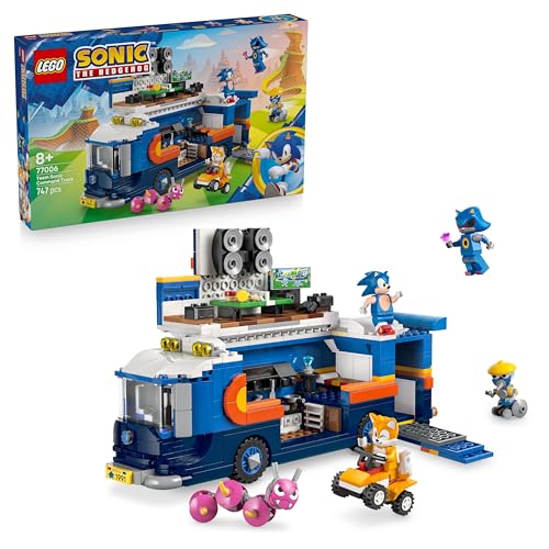 LEGO Sonic The Hedgehog Team Sonics Kommando-Truck, interaktives Spielzeug mit ATV, 5 Minifiguren (Sonic, Tails, Metal Sonic), kreatives Geschenk für Jungen und Mädchen ab 8 Jahren, 77006