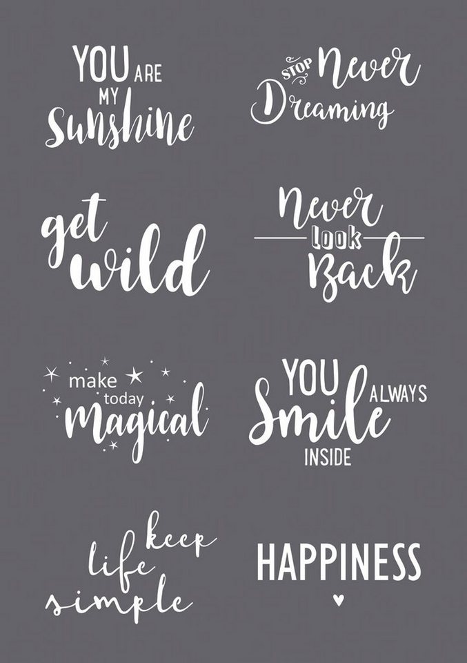 Rayher Malschablone Schablone Statements, selbstklebend, wiederverwendbar, DIN A5, für Holz, Papier, Terrakotta und Textilien