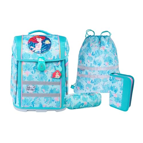 McNeill Schulranzen-Set PERFECTO, Disney Arielle, 5-teilig, ergonomisch, ClickFlex-Rückensystem, reflektierend, 22 l