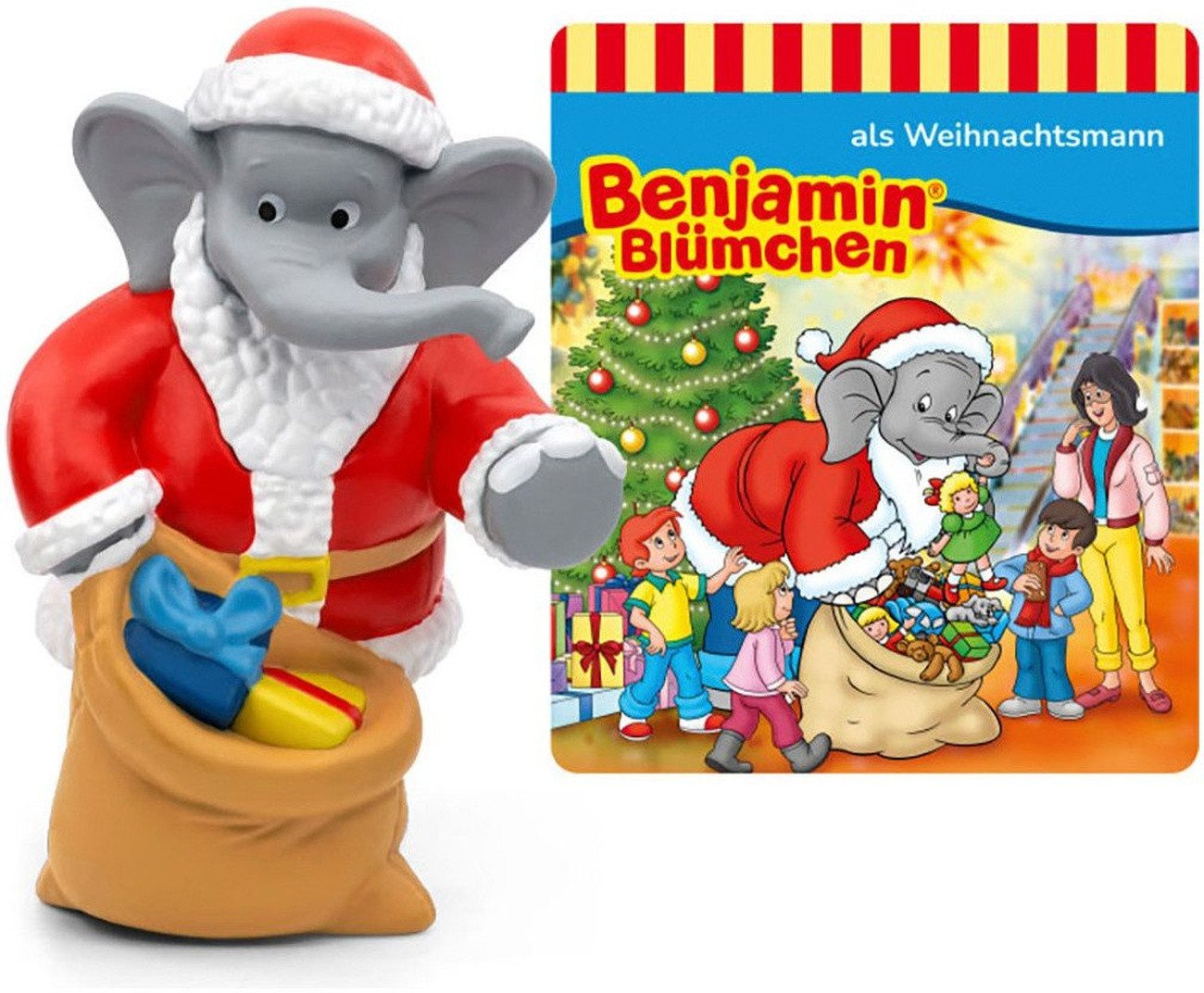 tonies Hörspielfigur Benjamin Blümchen als Weihnachtsmann, Weihnachtsgeschichte für Kinder