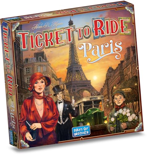 Days of Wonder Zug um Zug Paris Brettspiel – Strategiespiel zum Bahnaufbau mit detaillierten Pariser Bussen, für 2–4 Spieler ab 8 Jahren, 10–15 Minuten Spielzeit