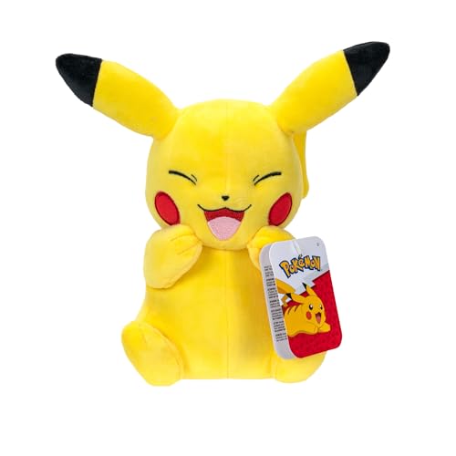 Pokémon PKW3080-20cm Plüsch - Pikachu, offizielles Plüsch, superweich und inspiriert von der Pokémon Zeichentrickserie