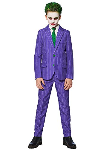 Suitmeister Jungenkostüm - The Joker DC Character - Halloween Party Anzug - Lila, Tailliert & Slim Fit