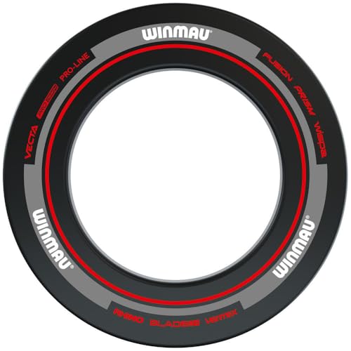 Winmau Auffangring "Advance - 4452", schwarzer Catchring für Sisal-Dartboards, 68 cm Durchmesser, robuste Wand- und Bodenschutzfunktion