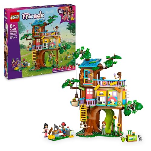 LEGO Friends Baumhaus, BAU- und Spielset für Rollenspiele, Spielzeughaus für Mädchen ab 8 Jahren, mit 4 Minifiguren und 2 Tierfiguren, Geschenkidee für Kinder 42652 - LEGO Friends