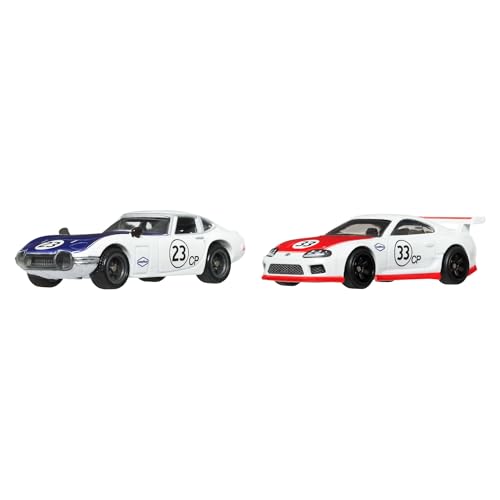 Mattel Hot Wheels Premium Car Culture 2er-Pack Fahrzeuge 1:64, Real-Riders-Reifen, Metall-/Metall-Karosserie, Sammleredition, JBL03