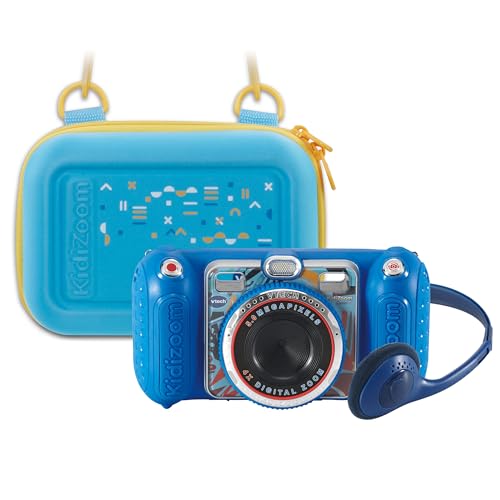 VTech KidiZoom Duo Pro, Kinderkamera mit 5.0 MP Dual-Kameras, 256 MB Speicher, interaktiven Funktionen und Tragetasche, Sommerbundle