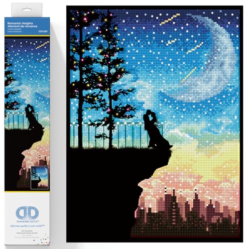 DIAMOND DOTZ Original 5D Diamond Painting Set "Romantischer Moment", DIY Diamant-Malerei-Kit mit runden Glitzersteinen, 40 x 30 cm, mittel, ab 12 Jahren