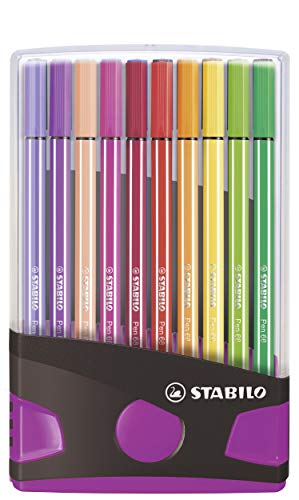 Premium-Filzstift - STABILO Pen 68 Colorparade - 20er Tischset in anthrazit/pink - mit 20 verschiedenen Farben - Preisvergleich