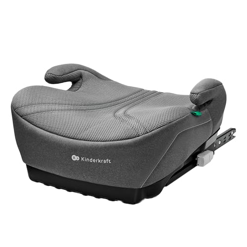 KinderKraft I-Boost 2 Pro, Autokindersitz in Grau mit sicherer Befestigung und ergonomischem Design