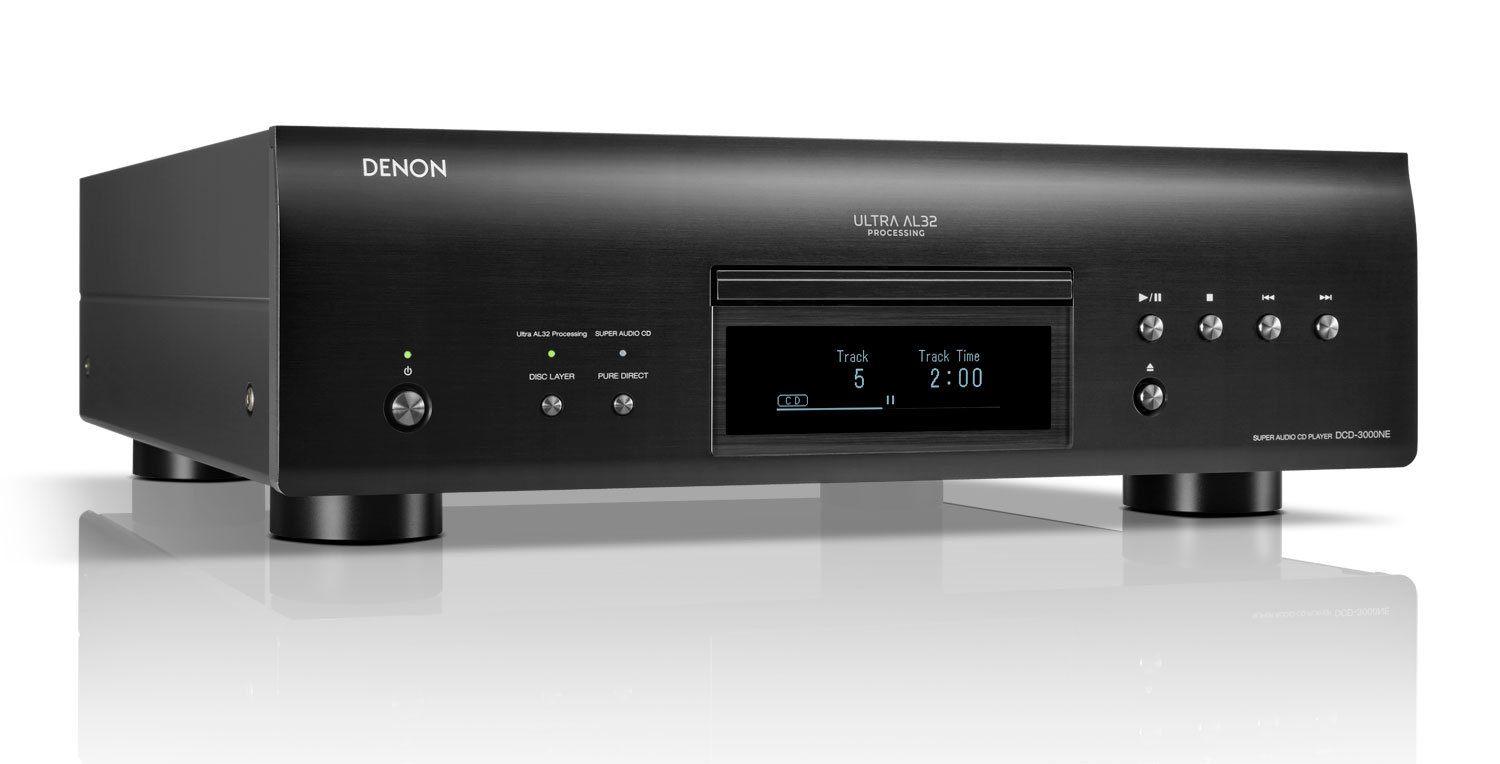 Denon DCD-3000NE CD-Player mit 32-Bit/384kHz DAC, ESS Sabre ES9018K2M, OLED-Display, 2–50.000 Hz Frequenzgang, Schwarz