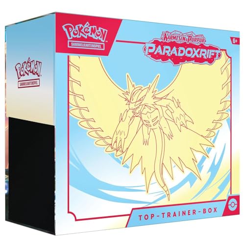 Pokemon Top-Trainer-Box Donnersichel Sammel-Karten Kollektion deutsch, (45738) von Pokémon - 9x Boosterpacks, Holokarte Brüllschweif, Spielanleitung, Schadensmarken-Würfel, Münzwurf-Würfel, Sammelbox