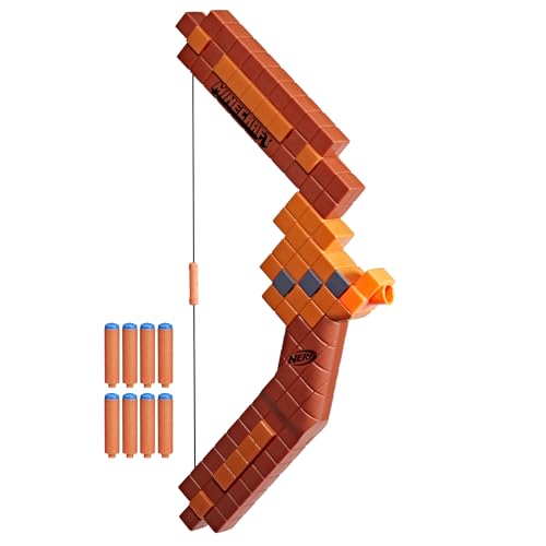 NERF Nerf Minecraft Bogen Dart-Blaster, inkl. 8 Nerf N1 Darts, schnurgespannt für präzisen Abschuss