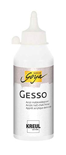 Kreul SOLO GOYA Gesso, weiße Grundierung auf Acryl-Halbkreidebasis, 250 ml, wasserfest und gut deckend