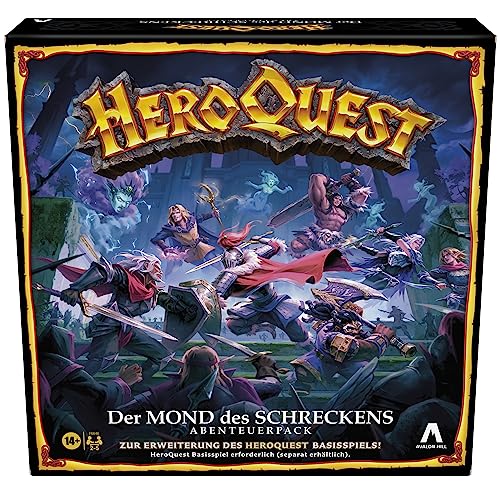 Avalon Hill HeroQuest Der Mond des Schreckens Abenteuerpack, Rollenspiel mit 29 Miniaturen, für HeroQuest Basisspiel, farbenfrohe Elfenwelt