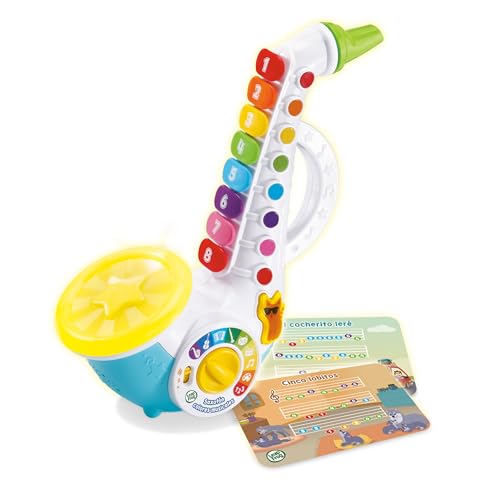 VTech Leapfrog Saxophon, interaktives Musikinstrument für Kinder ab 18 Monaten, 4 Lieder, ESP-Version mit Lichtern und Geräuschen