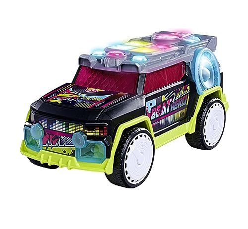Dickie Toys - Beat Hero Spielzeugauto mit DJ-Pult und 22 Sounds, Auto mit Hip-Hop, Pop und Elektronik Beats,Musikauto mit LED Lichtshow, 3 Spiel-Modi