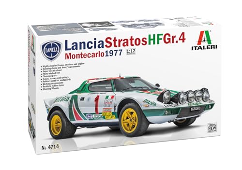 Italeri 4714 1:12 Lancia Stratos HF Gr.4, detaillierter Plastikmodellbausatz für Modellbau und Hobby, unlackiert