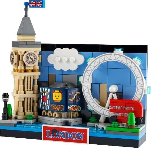 Stein-Experte Lego® 40569 Postkarte aus London, Sammlerset mit Big Ben & London Eye, 277 Teile, Deko-Idee & Geschenk für die London-Skyline