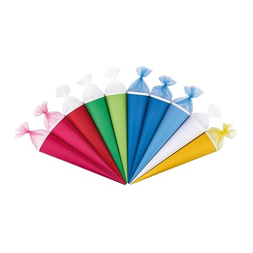 Herlitz Basteltüte 70 cm, farbig sortiert, mit Tüllverschluss, 8 Farben