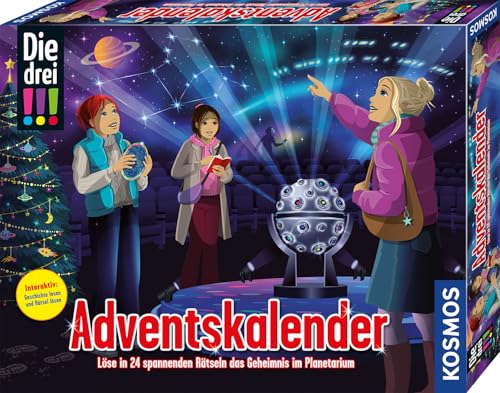Kosmos 632649 Die DREI !!! Adventskalender 2025, Detektivspiel mit 24 Rätseln und Gimmicks für Kinder ab 8 Jahren