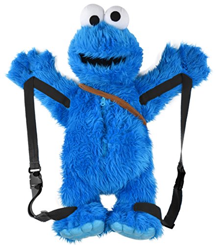 Sesame Street Krümelmonster 3D Rucksack - ca. 60cm, Blau, Original Lizenzartikel