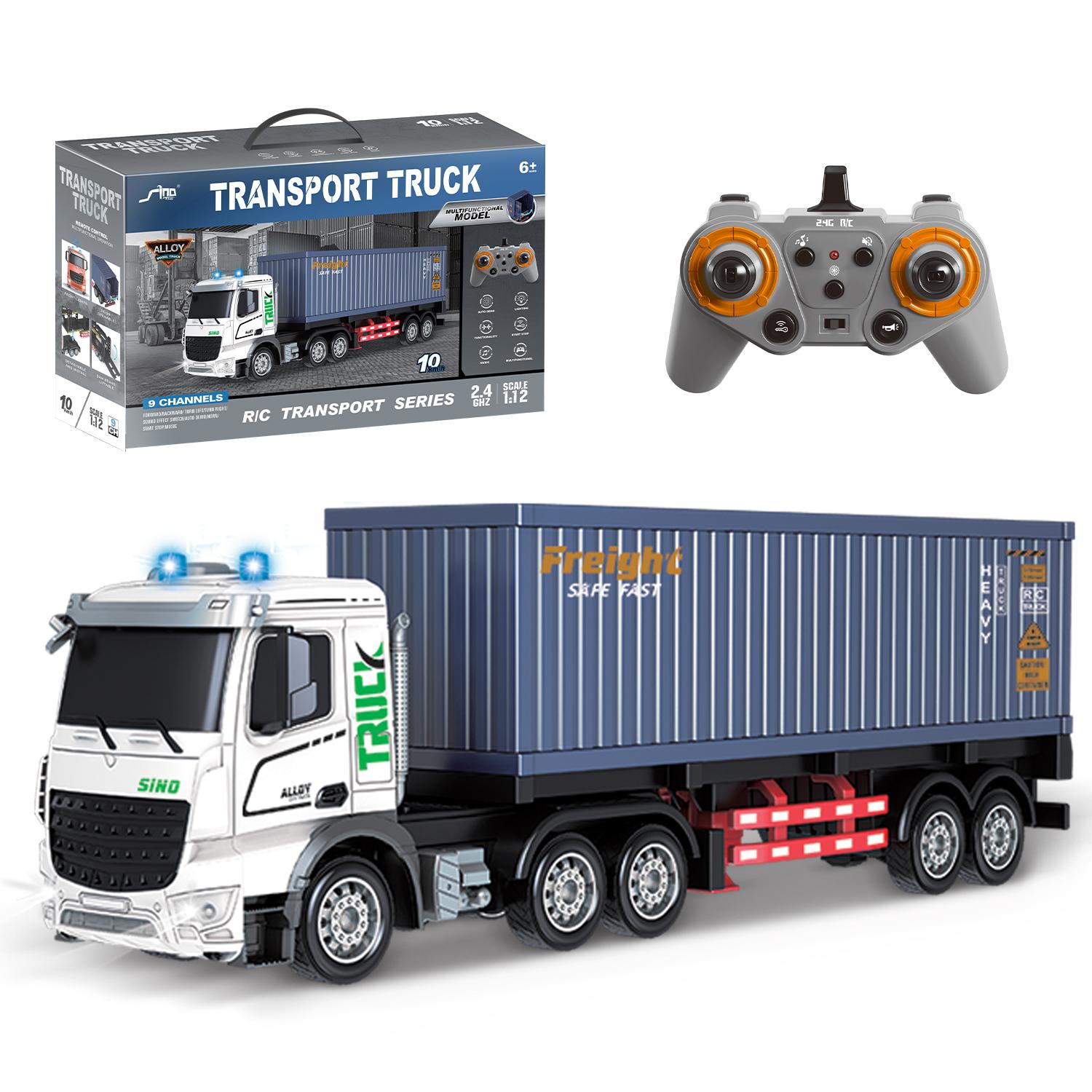 ESUN RC LKW Spielzeug, 1:12 Ferngesteuerter Truck mit 9 Kanälen, LED