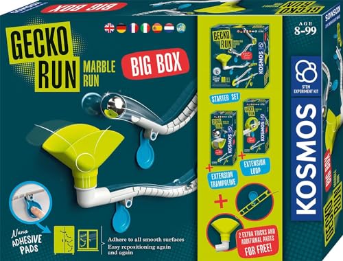 Kosmos 617318 Gecko Run Marble Run Big Box, Erweiterbare Kugelbahn für Kinder ab 8 Jahre, Vertikale Murmelbahn, mehrsprachige Anleitung