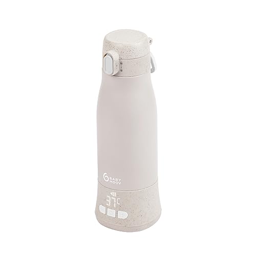 Babymoov Mobiler und kabelloser Flaschenwärmer Moov & Feed - Kapazität 340ml - Wasser oder Muttermilch - Einstellbare Temperatur - Warmhaltefunktion (bis zu 7 Stunden) -USB