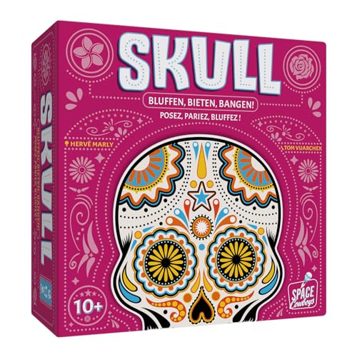 2011671 Skull, Bluffspiel für 3-6 Spieler, Kartenspiel, Partyspiel für Erwachsene und Kinder ab 10 Jahren, Bluffen, deutschsprachige Edition