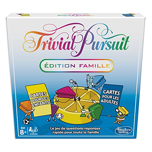 Hasbro Gaming Trivial Pursuit Famille, Brettspiel für 2-6 Spieler, ab 8 Jahren, mit 400 Fragenkarten in 2 Schwierigkeitsstufen
