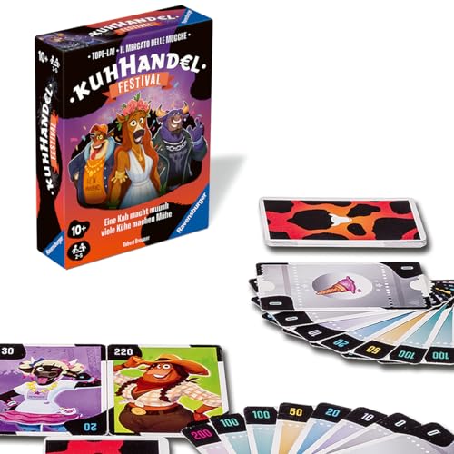 Ravensburger Spiele 22471 - Kuhhandel-Festival - Gesellschaftsspiel für 2-5 Spieler, Auktionsspiel ab 10 Jahren, praktisches Reiseformat