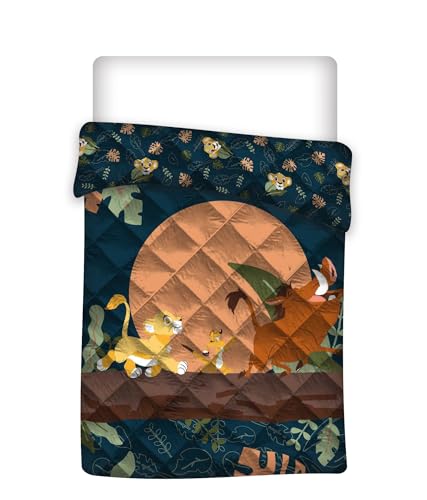 Aymax Steppdecke, bedruckt, König der Löwen, 250 g, 140 x 200 cm, für Kinderbettwäsche