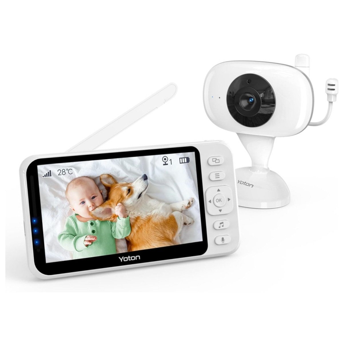 Yoton Video-Babyphone YB06 mit 4,3-Zoll-LCD, 1500mAh Akku, Nachtsicht und Zwei-Wege-Audio
