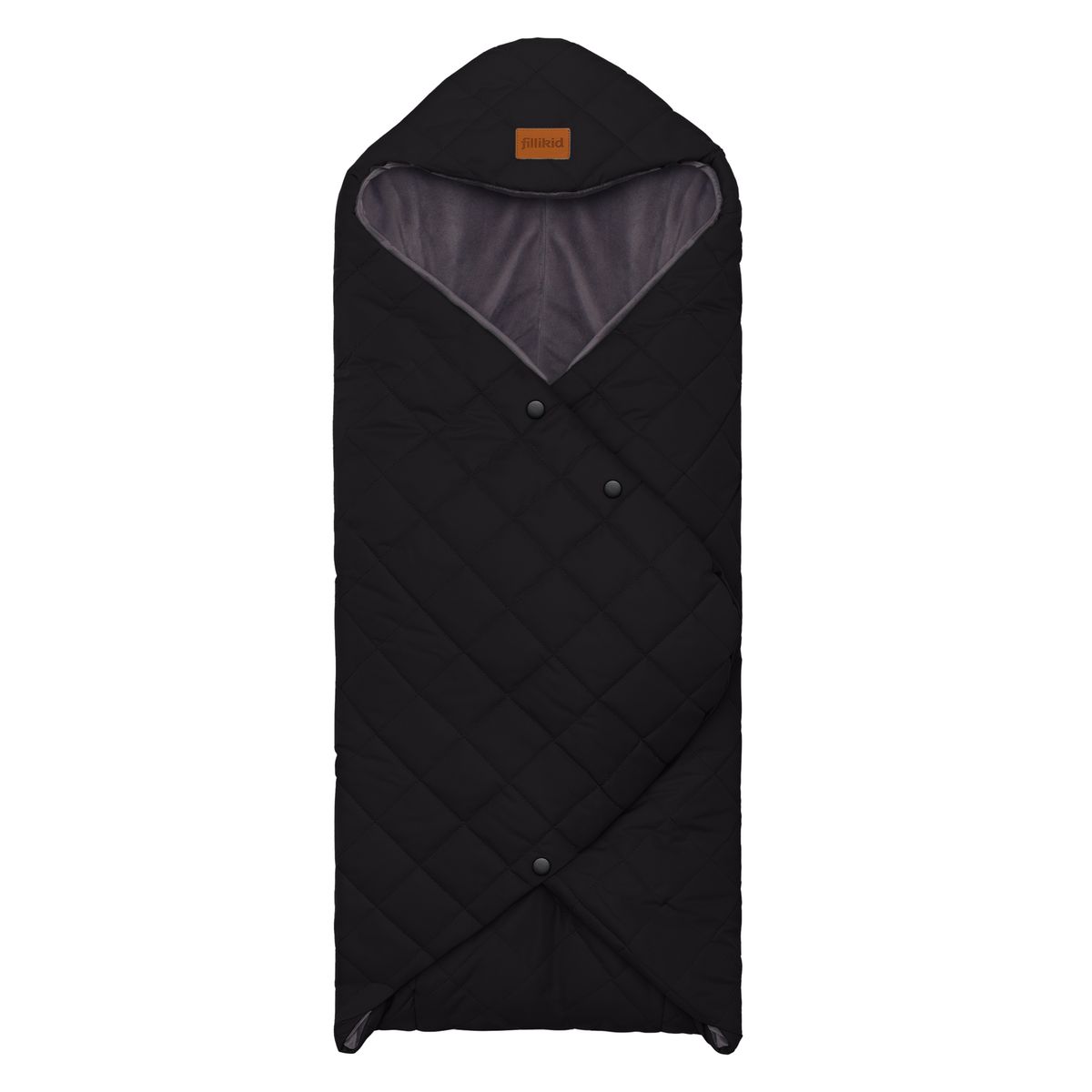 Fillikid Einschlagdecke Palü, Fußsack für Babyschalen und Babywannen, weich und pflegeleicht, 35 x 80 cm, schwarz