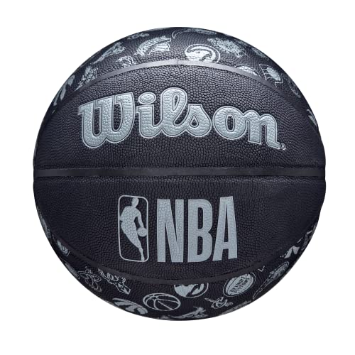 Wilson Basketball NBA ALL TEAM, Outdoor, Gummi, Größe: 7, Schwarz