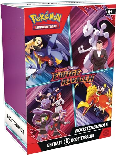 Pokémon Pokémon-Sammelkartenspiel: Boosterbundle Karmesin & Purpur – Ewige Rivalen, 6 Boosterpacks mit 10 Karten pro Pack