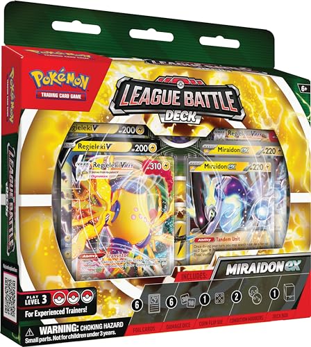 Pokémon League Battle Deck Miraidon ex - EN, Kartenspiel mit Miraidon ex und Regieleki VMAX - bunt